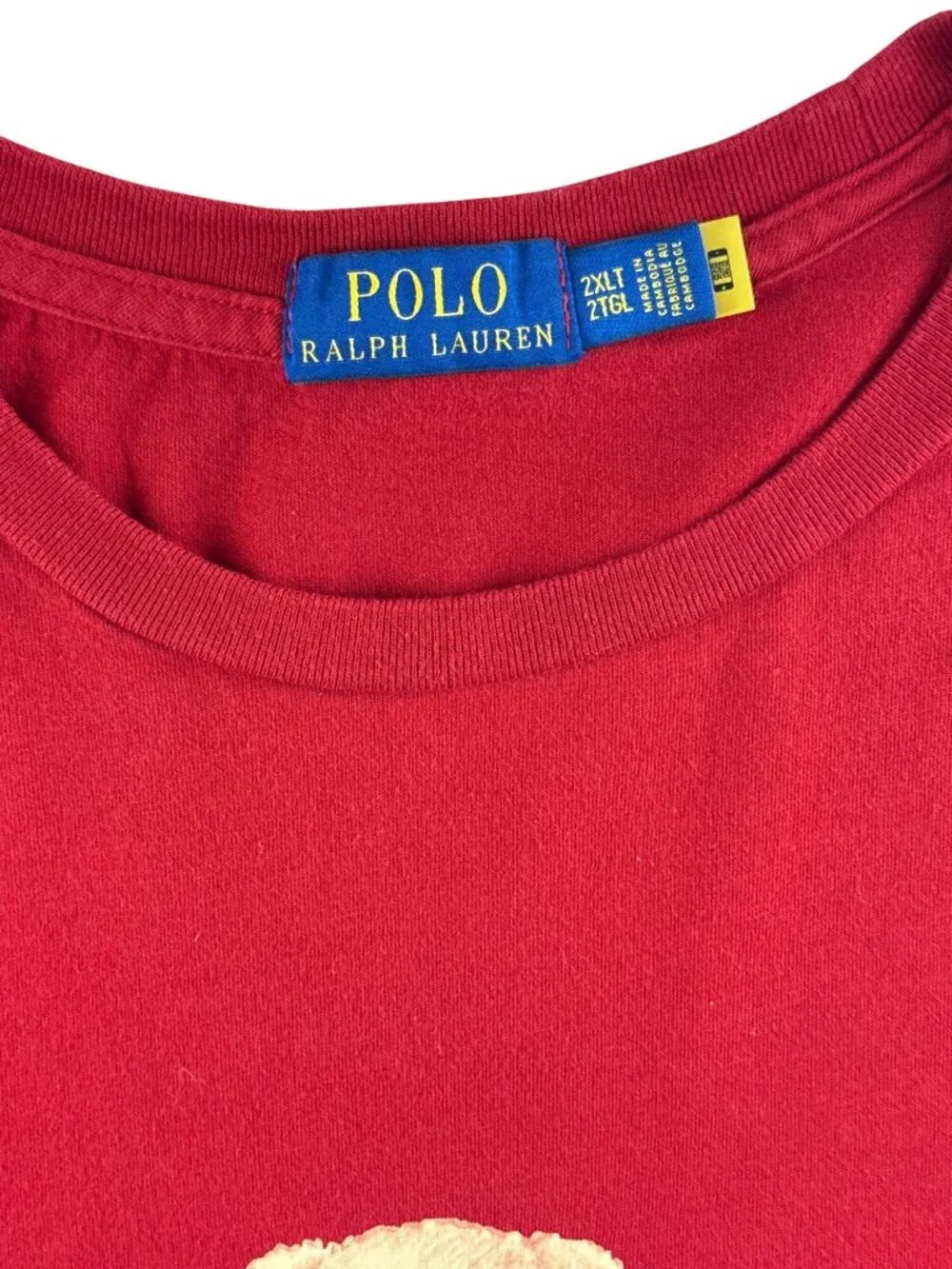 Polo Ralph Lauren Polo Bear T Shirt Red Graphic Short Sleeve 2XLT Big Tall